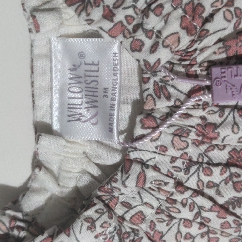 Willow & Whistle Baby Girl Floral  Top and Bloomers Set. Size 3 Months NWT - Picture 6 of 8